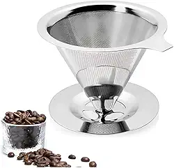 Coador de Café Inox Modelo 103 – Filtro Permanente Reutilizável Sem Papel | Peneira Sustentável para Café Tradicional. (LINHA PREMIUM).