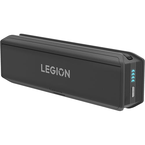 Lenovo Legion Go 65W 12800 Power Bank, Portable Power for Handheld Gaming and Other Devices, USB-C Integrated Cable, Magnetic Attach, Built-in Stand, Black