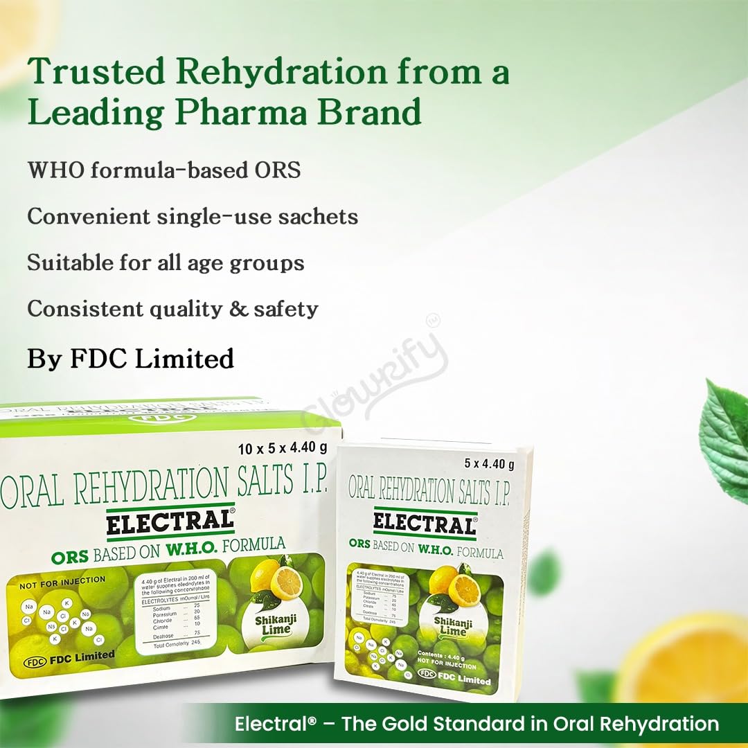 ELECTRAL Oral Rehydration Salts I.P., Shikanji Lime — Amazon image 5
