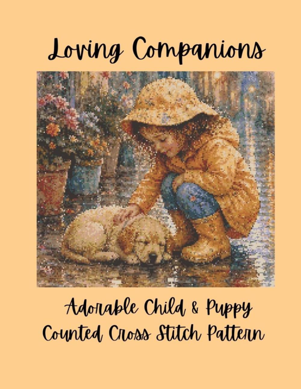 Loving Companions: Adorable Child & Puppy Counted Cross Stitch Pattern