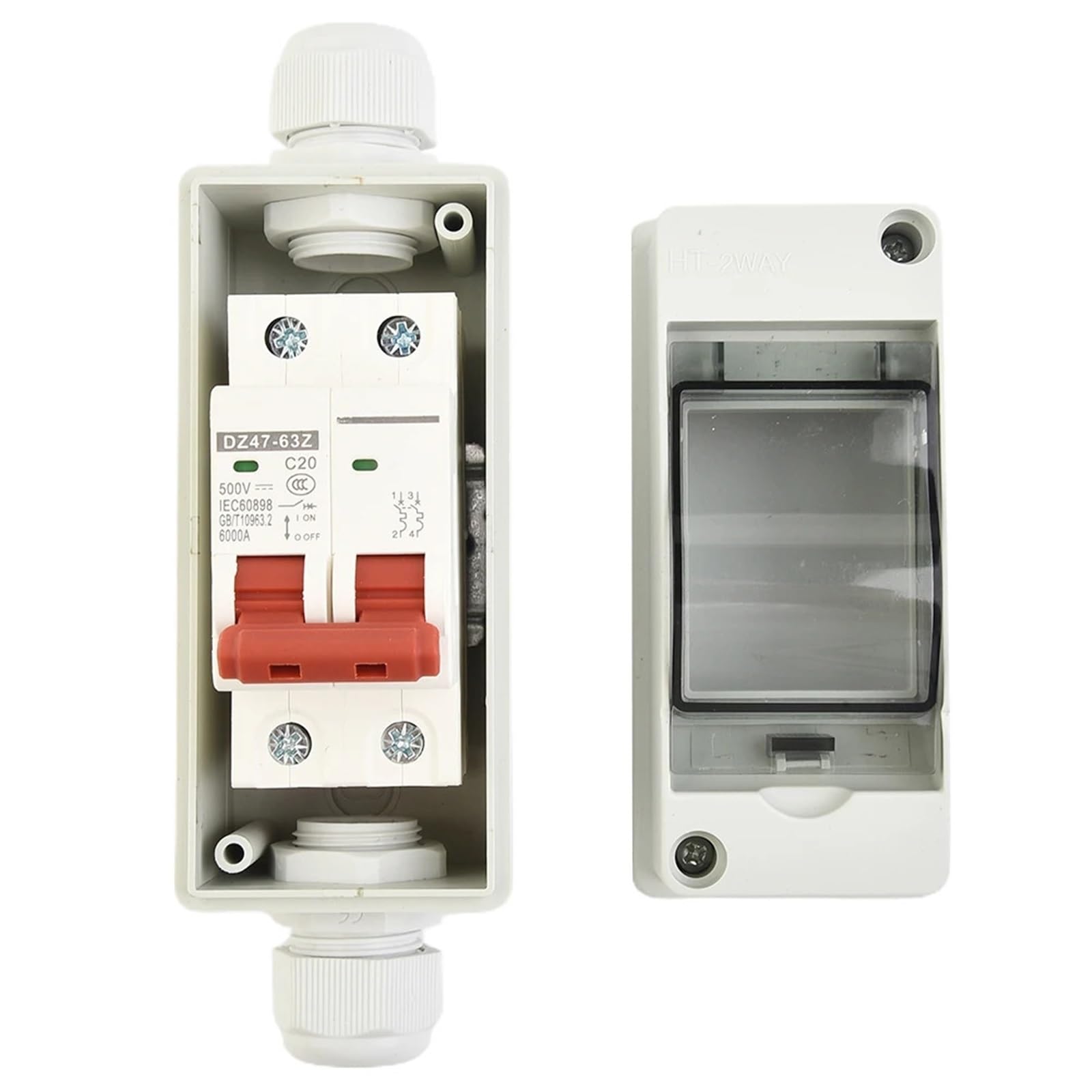 Scatola Combinata Solare Fotovoltaica Scatola di distribuzione impermeabile con interruttore CC, interruttori automatici miniaturizzati, batteria solare fotovoltaica for casa/giardino, quadro combinat