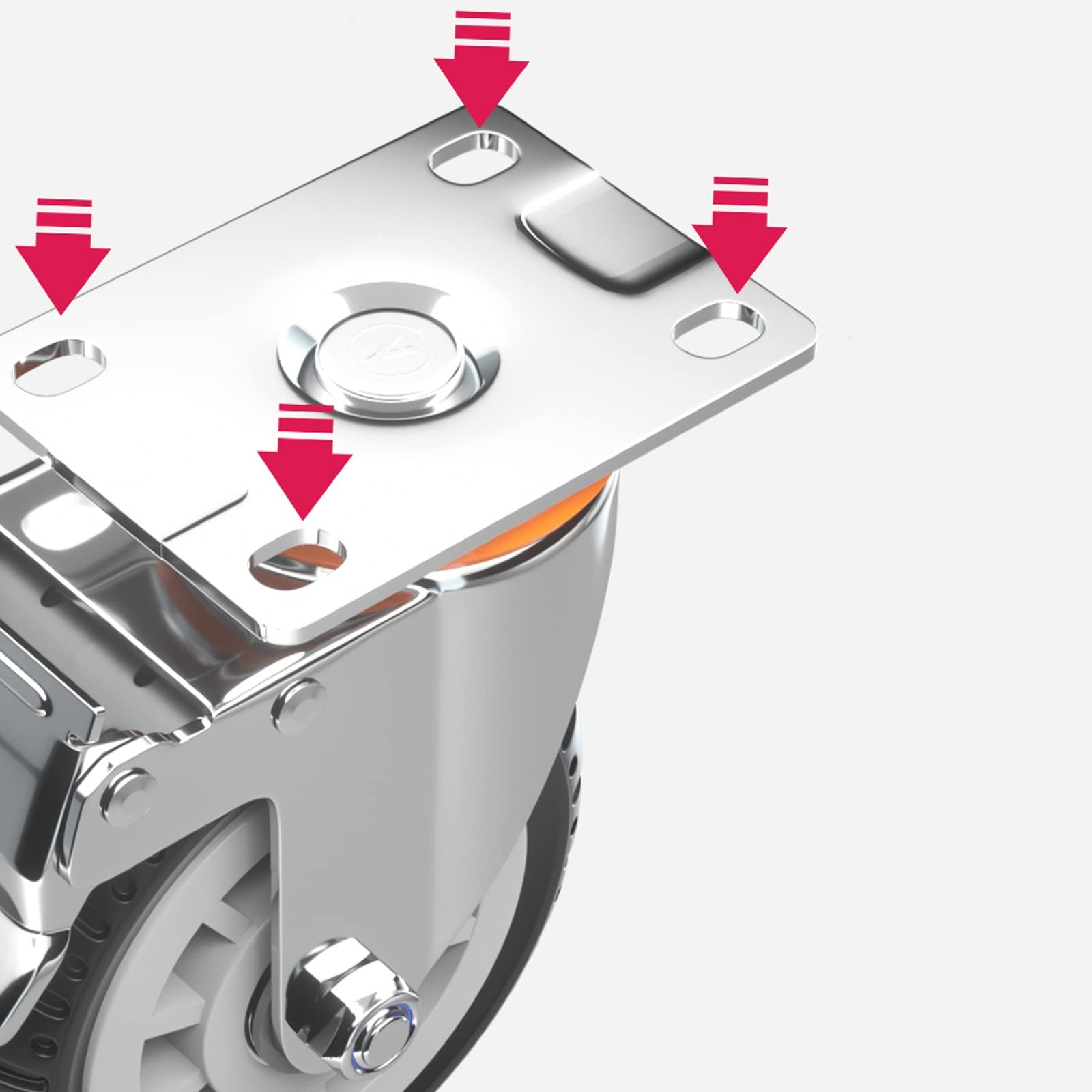 Ruote Pivottanti In Gomma, Rotelle Antigraffio Con Freno Silenzioso, Ruote Girevoli Con Freno for Mobili E Mobiletti, Ruote for Mobili Industriali Ruote Girevoli, 4 Pezzi Rotelle girevoli(100mm)