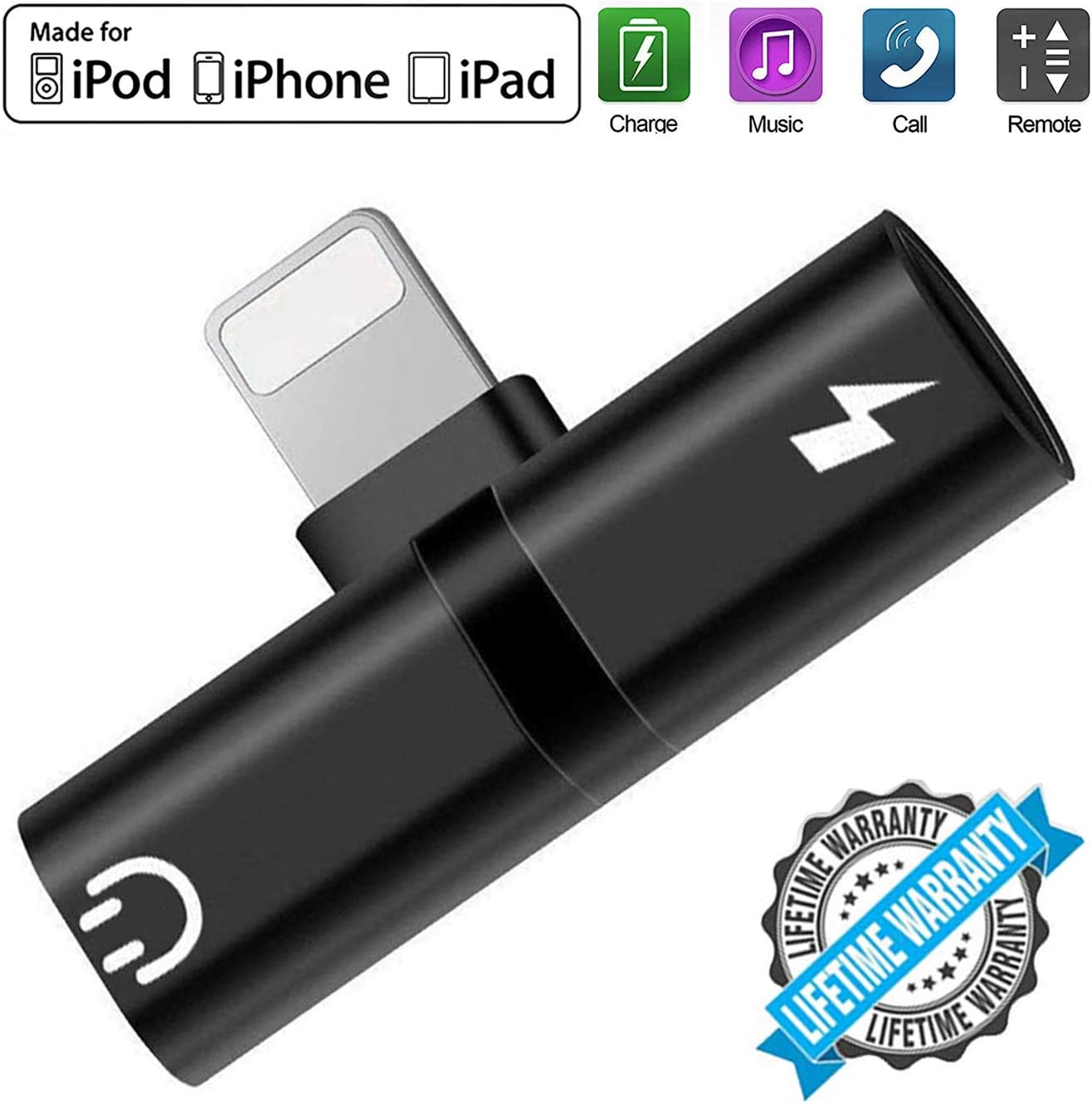 Headphone Adapter for iPhone X Adapter 2 in 1 AUX & Audio