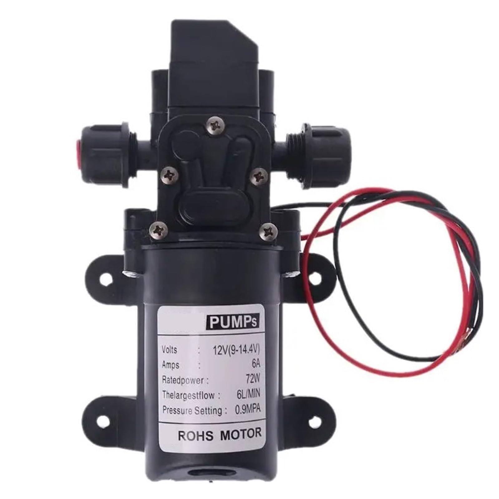 Cczrd One Color Dc 12V 130Psi 6L/Min Water High Pressure Diaphragm Self Priming Pump 70W Smooth Operation Flow Steady Reliable