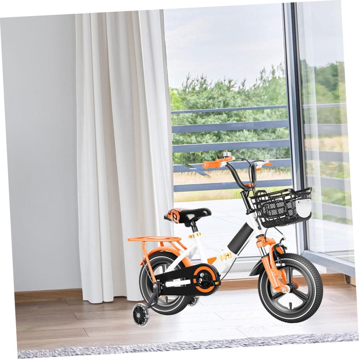 2 Pairs Heavy Duty Glowing Training Wheels with Support Side Guards for Bikes Wear-resistant Bike Stabilizers for Easy to Install and Replace Auxiliary Wheels