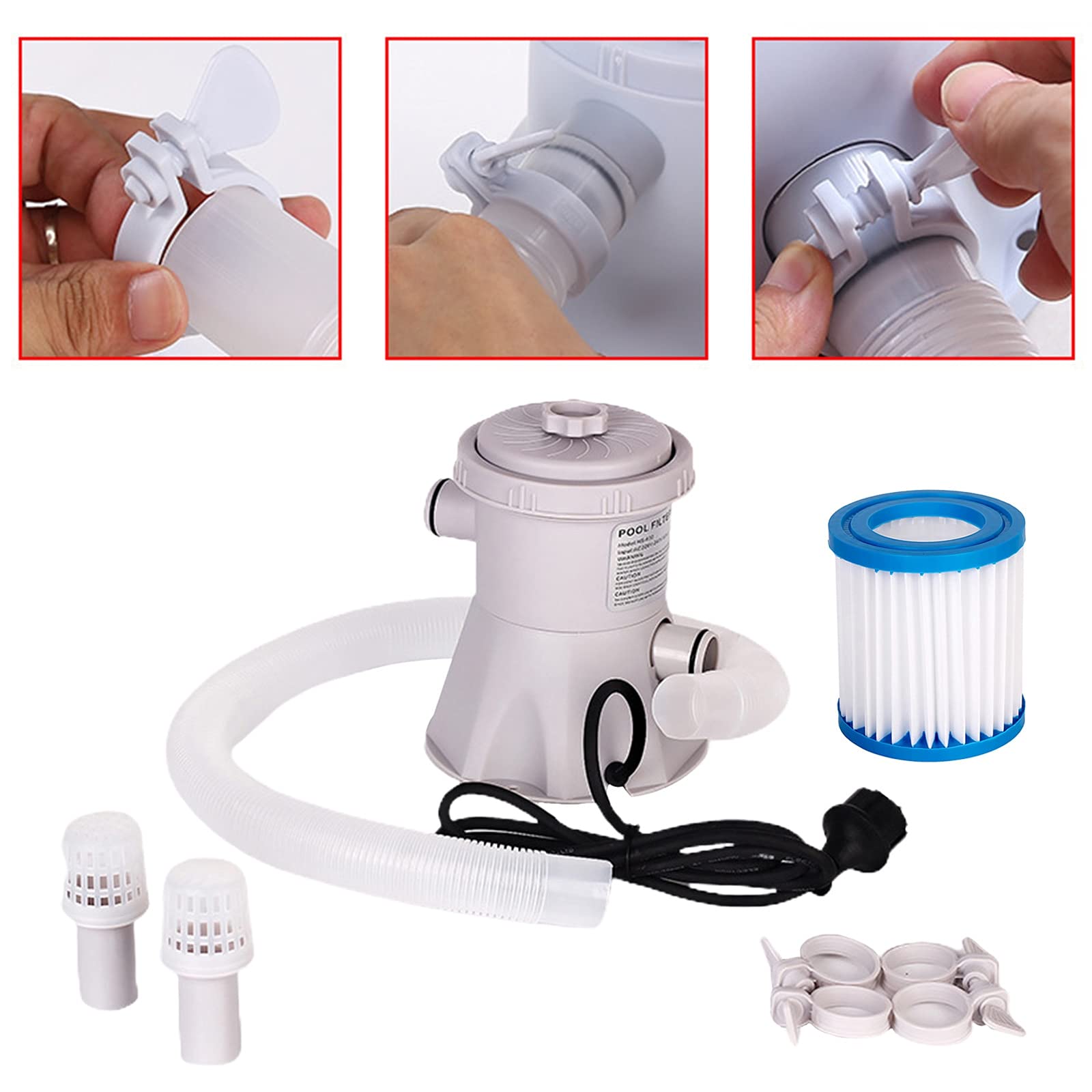 Pompa sommergibile per pozzetto 220 V sopra la piscina della piscina della piscina della piscina della piscina della piscina del pool detergente dell'acqua con la cartuccia 30 0GPH. Portata della pomp
