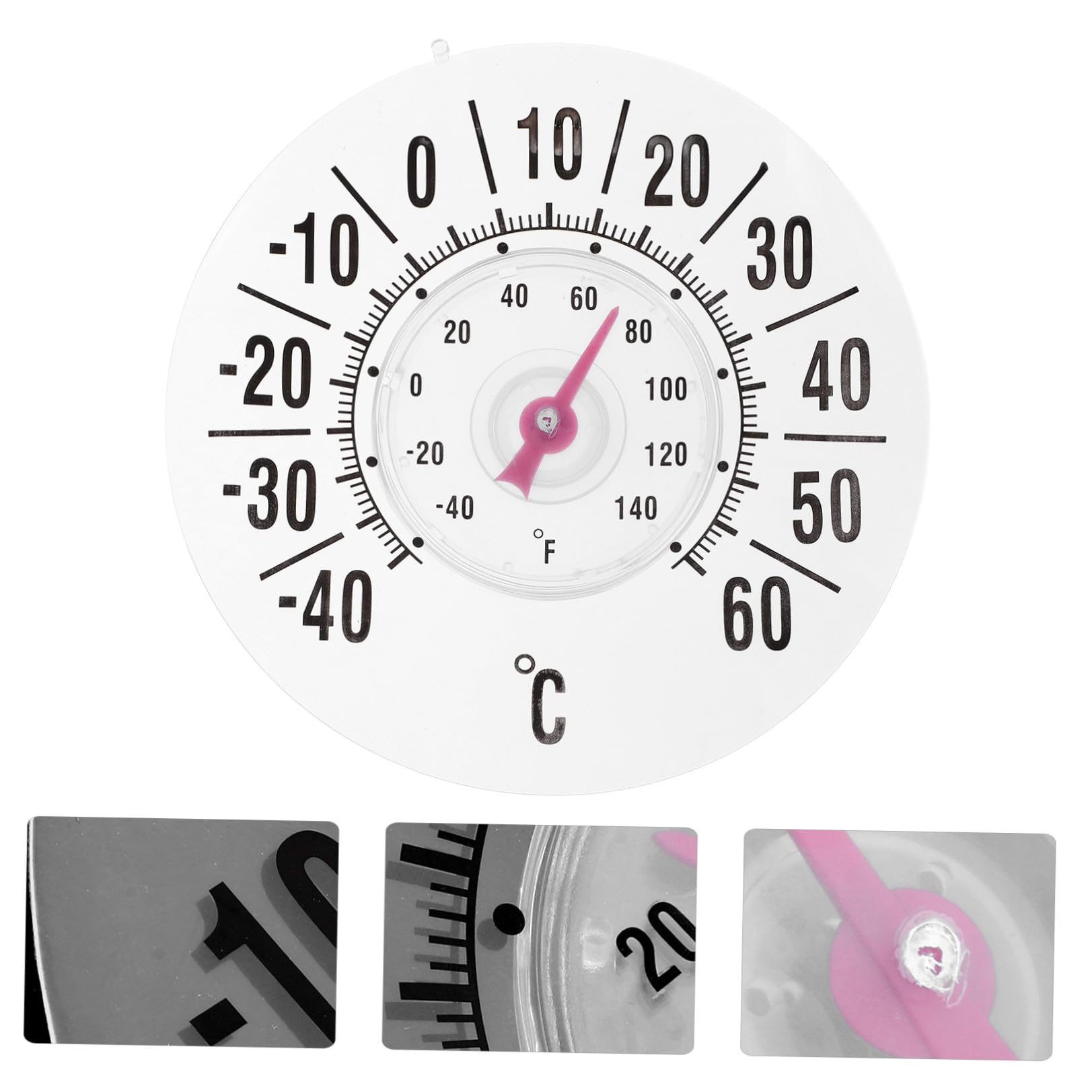 TOYANDONA 2 Pezzi Termometro da Finestra per Esterni e Interni con Alta Precisione e Facile Installazione, Materiale Pvc e Pc, per Ufficio e Garage