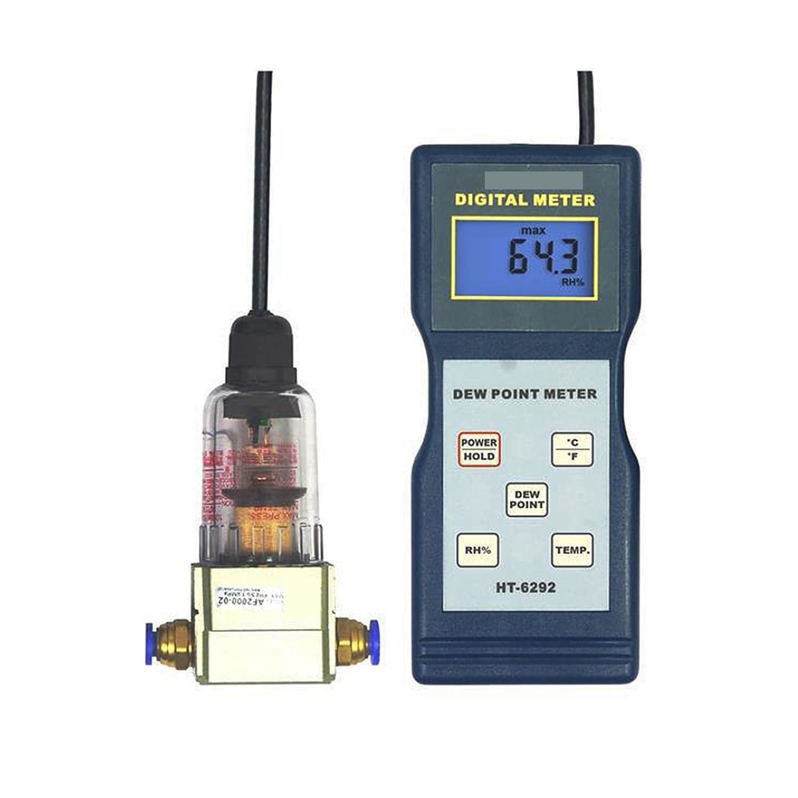 Tragbares Taupunktmessgerät, HT-6292 Gas-Taupunkttester 0,1% RH, °C Industrielles Temperatur- und Feuchtigkeitsmessgerät,Präzisionsinstrument