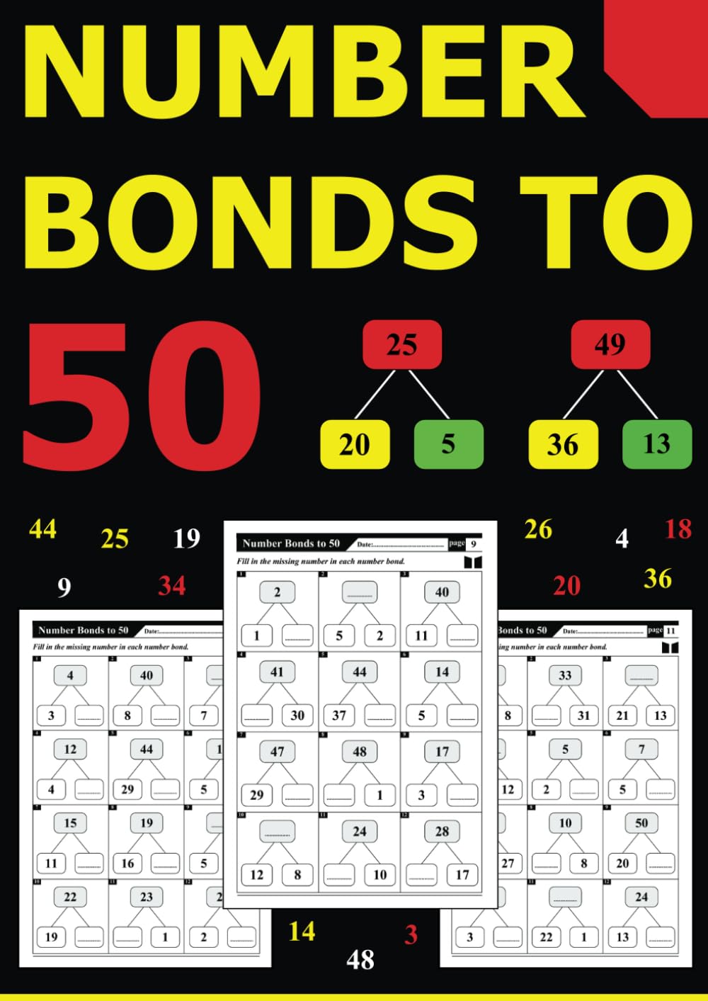 Number Bonds to 50: Addition and Subtraction Practice for 1st Grade