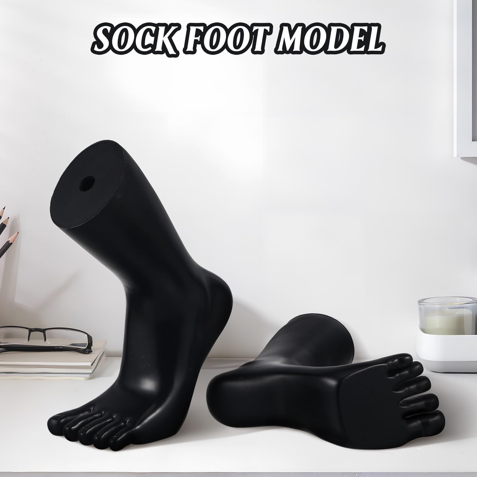 GANAZONO Realistisches Fußmodell von Socken zur Präsentation aus Vinyl mit Einzigartigem Design und Knöchelarmbändern im Einzelhandel oder Ausstellungen