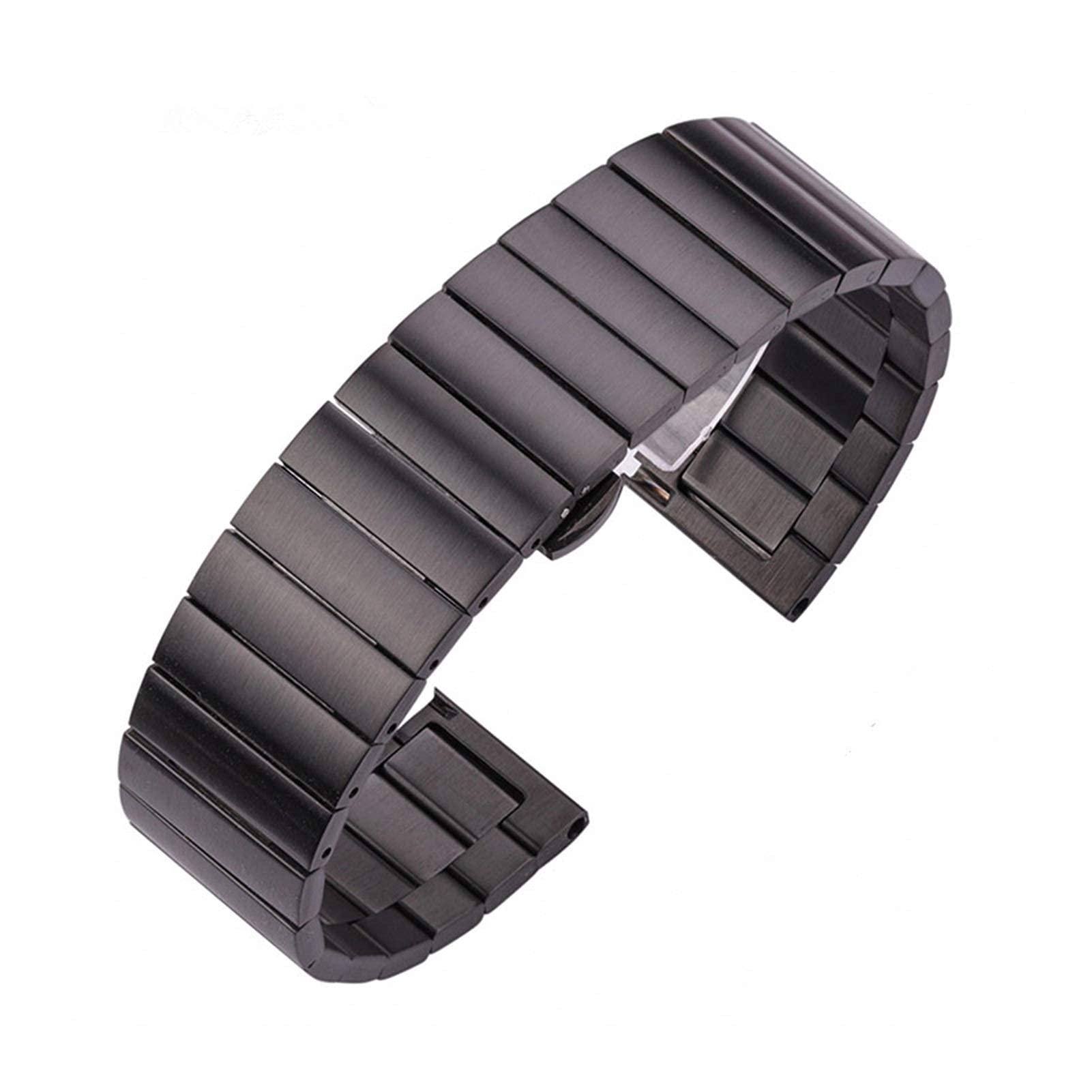 Pasek do zegarka Stal nierdzewna 16 mm 18 mm 20 mm 22 mm Srebrny Czarny Metal
