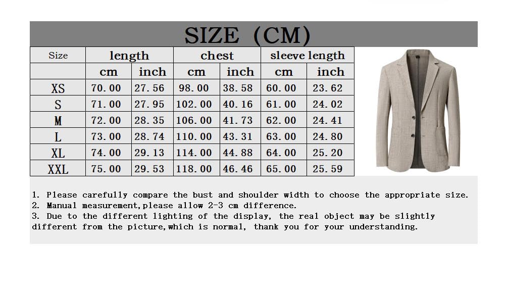 Generico Vestiti Uomo Eleganti, Giacca da Uomo in Lino, Blazer A Due Bottoni, Leggera, Sfoderata, Sportiva, vestibilità Slim, Casual, da Lavoro, Estiva, con Risvolto, per Sport all'Aria Aperta.