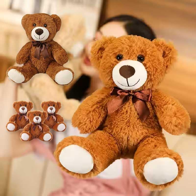 LEIGHT Peluche super morbido a forma di orsetto, REGALO per il compleanno dei bambini, Natale e San Valentino - Marrone chiaro/scuro (13,7 pollici / 35 cm) (Marrone SCURO)