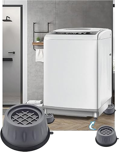 Miniatura 6 de AAGUT Almohadillas antivibración para lavadora, 8 piezas con cancelación de golpes y ruido, lavadora secadora antideslizante para pies de goma,