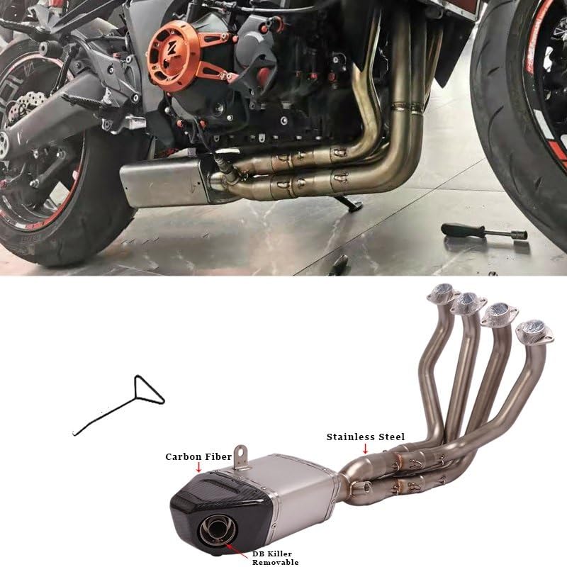 Schalldämpfer Auspuff Mittelrohr Für Kawasaki Z1000/Z1000SX 2010-2020 - Edelstahl Slip-On