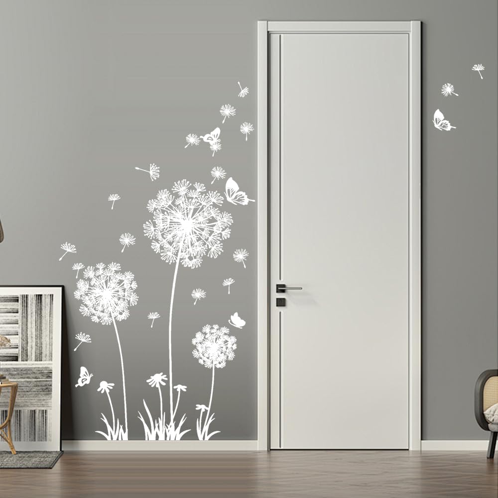 Wall Stickers GRAZDesign Wandtattoo Pusteblume Blumen Wandaufkleber Für  Kinderzimmer Schlafzimmer Wohnzimmer Löwenzahn Pflanzen - 51x50cm / Grau Wand  Tattoo Selbst Klebend, image size:1000x1000