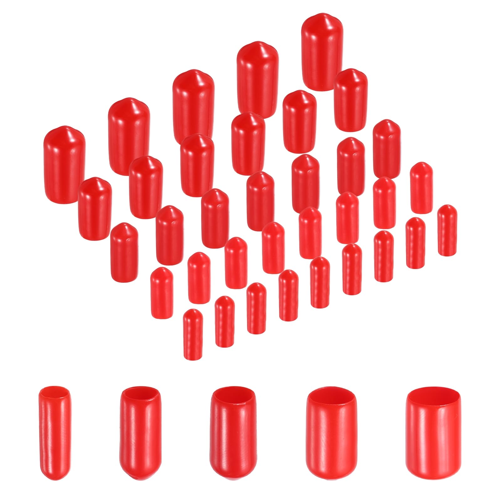 Uxcell 50pcs Rubber End Caps 6mm(1/4-inch) ID Vinyl Round Tube