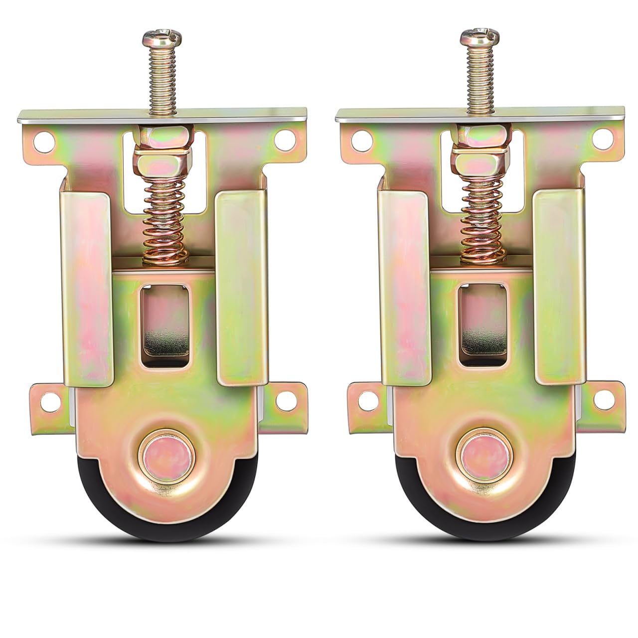 Gadpiparty 2Pcs Sliding Wardrobe Door Wheels Replacement Sliding Door Rollers Mirror Closet Mechanism Hardware Runner Kit Ball Bearing Metal Framed 1-1/2 Inch