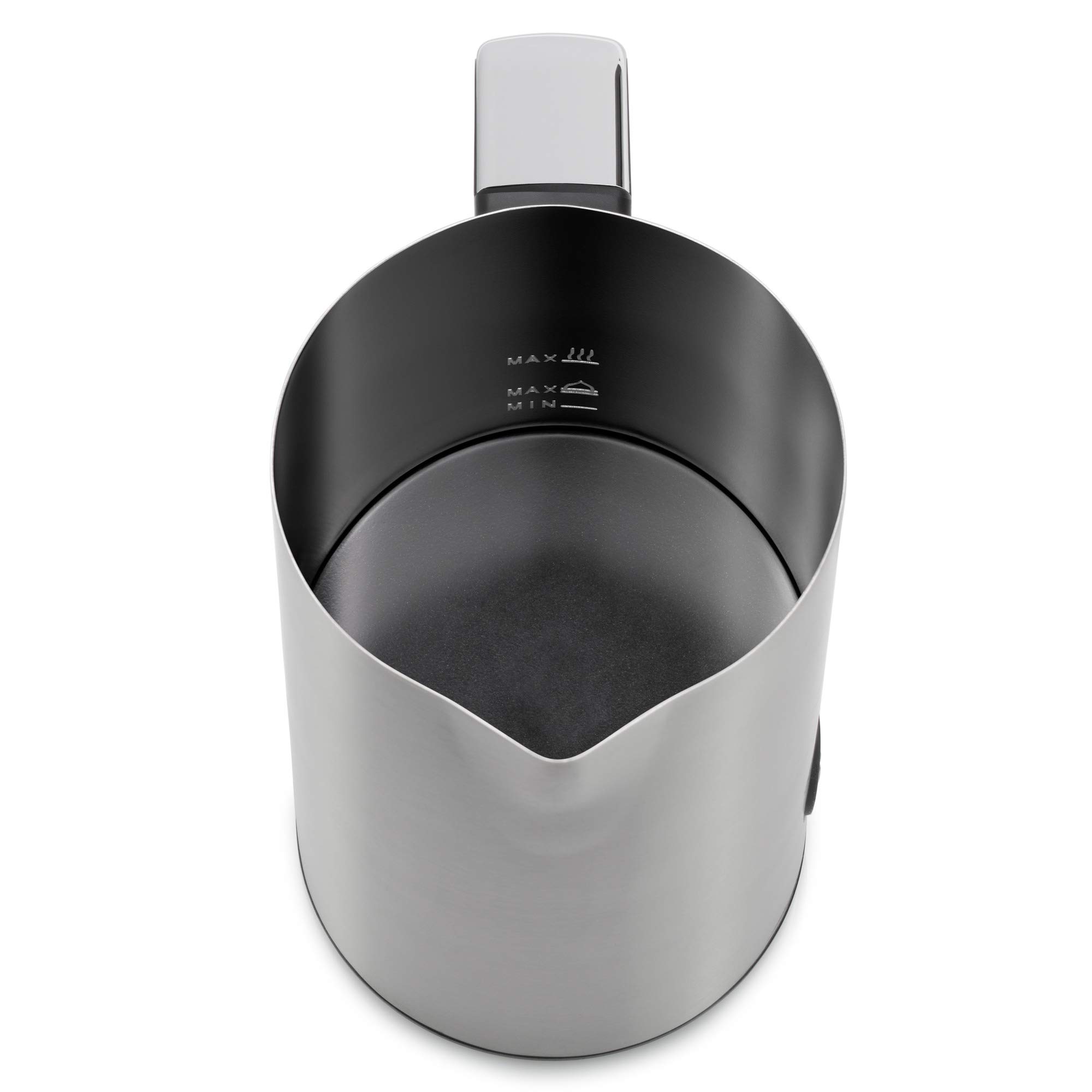 WMF Stelio Mousseur à Lait Électrique, 500 watts, 150–250 ml, revêtement antiadhésif, sans fil, pour mousse de lait chaude et froide, chocolat chaud, Cromargan mat/argenté