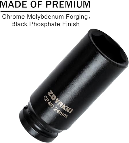 Miniatura 97 de Enchufe de impacto de 6 PT de 1/2" x 0.827 in de profundidad, CR-MO, 1/2 pulgada de accionamiento de 6 puntos para una fácil extracción