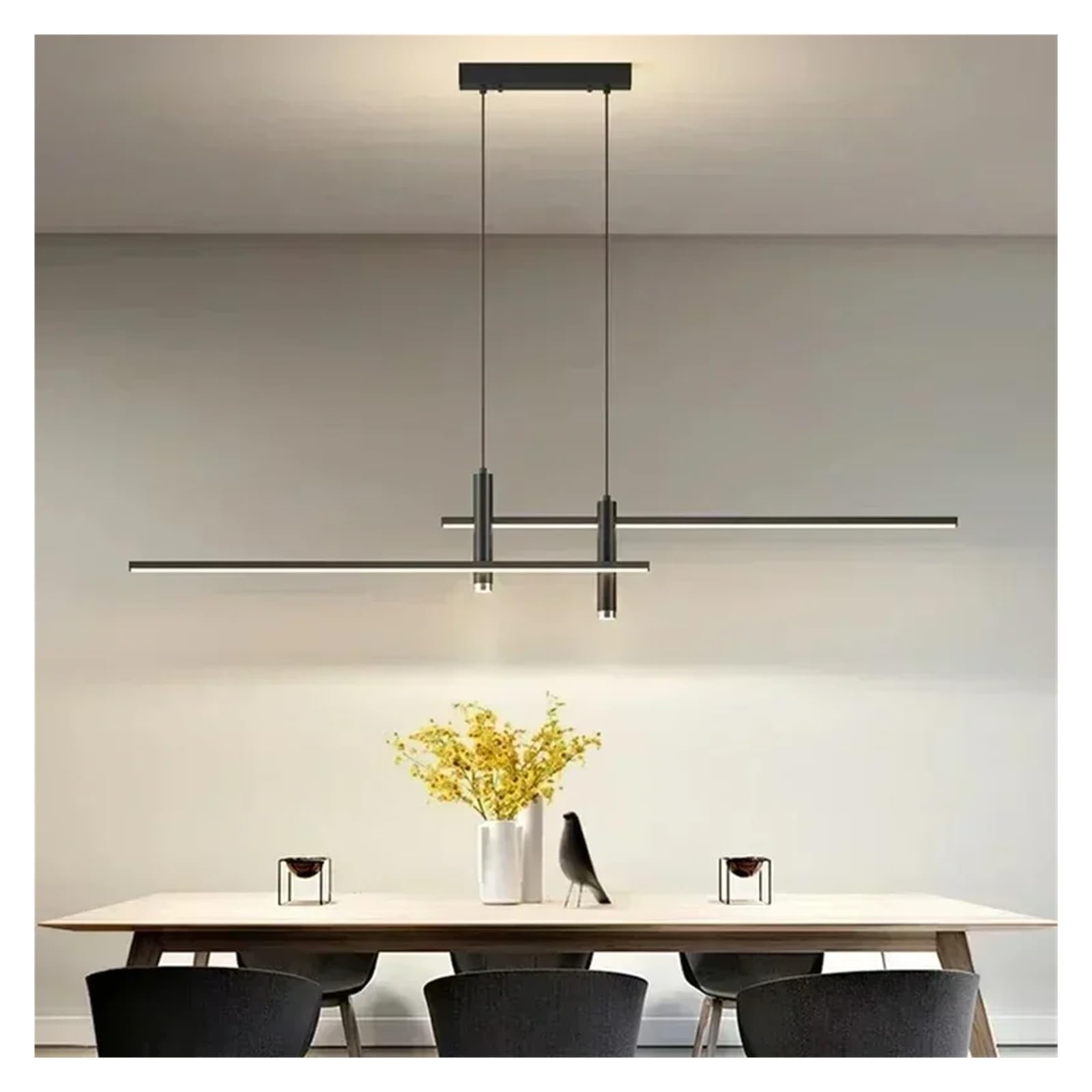 NHPJFDC Modern Minimalist LED Pendant Light Restaurant Table Line Light Nordic Creative Counter Long Indoor Lighting Pendant Light,Elegance