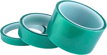 3-Pack Green Polyester Hi-Temp Masking Tape Multi-Sized Value Bundle; 1/2 inches,1 inches & 2 inches PET Tape with Silicone Adhesive, Ideal for Painting, Powder Coating, Anodizing, Circuit Boards - coolthings.us