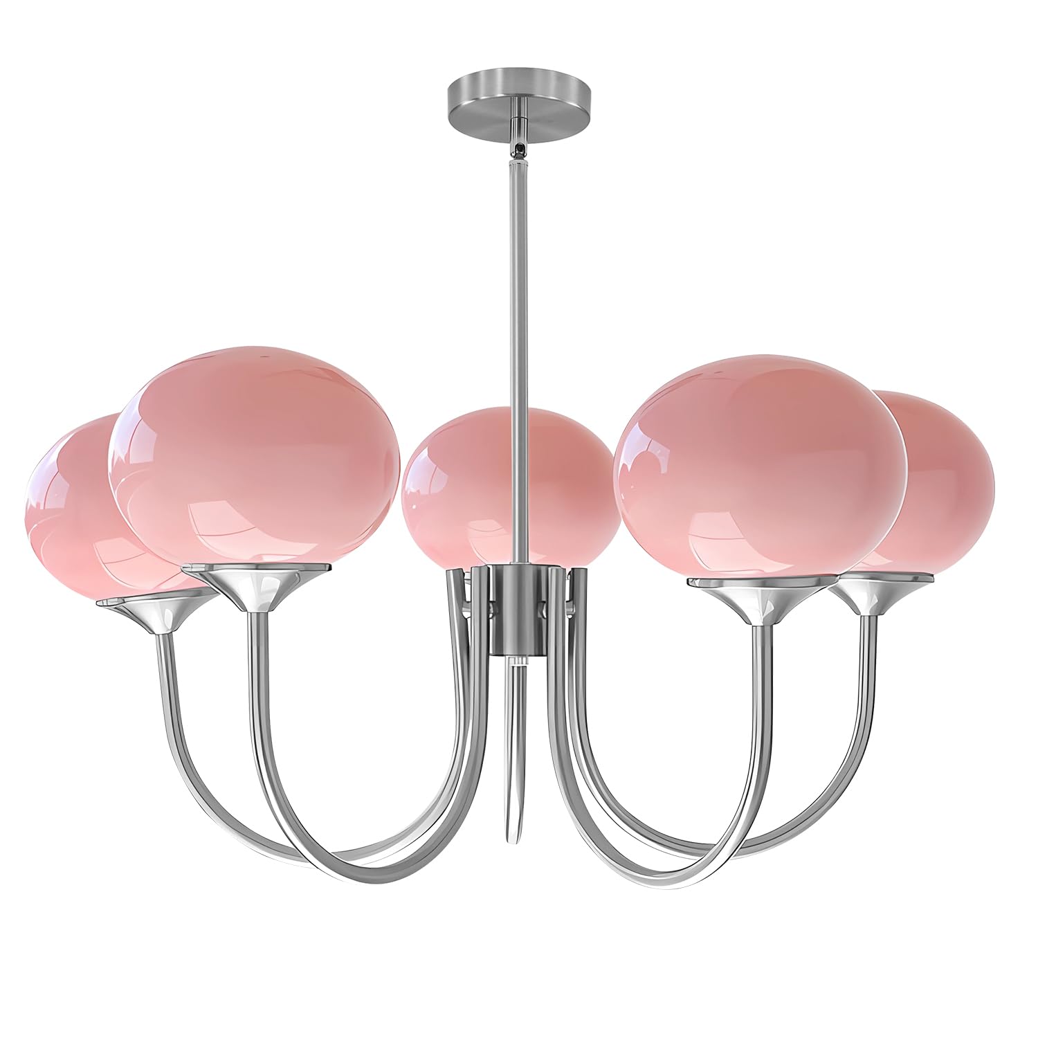 Snapklik.com : Mid Century Modern 5 Light Glass Globe Chandelier ...