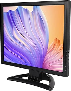 17 Inch LED Monitor with VGA HD Multimedia AV BNC USB DC Input Portable HD Color Display with Speaker Remote Control 100 240V US Plug Monitor LED Color Monitor LED Screen (US Plug)