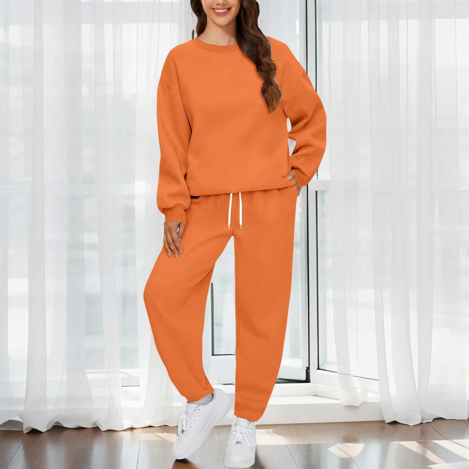 Traje de casa elegante de manga larga para mujer, tallas grandes, sin