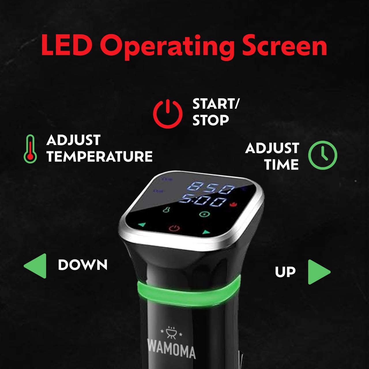 Sous Vide - Precision Cooker with Immersion Circulator & Free Cookbook, 1100W Ultra-Quiet Motor, IPX7 Waterproof, Smart Chip Technology, Perfectly Cooked Meals, Universal Clip Design