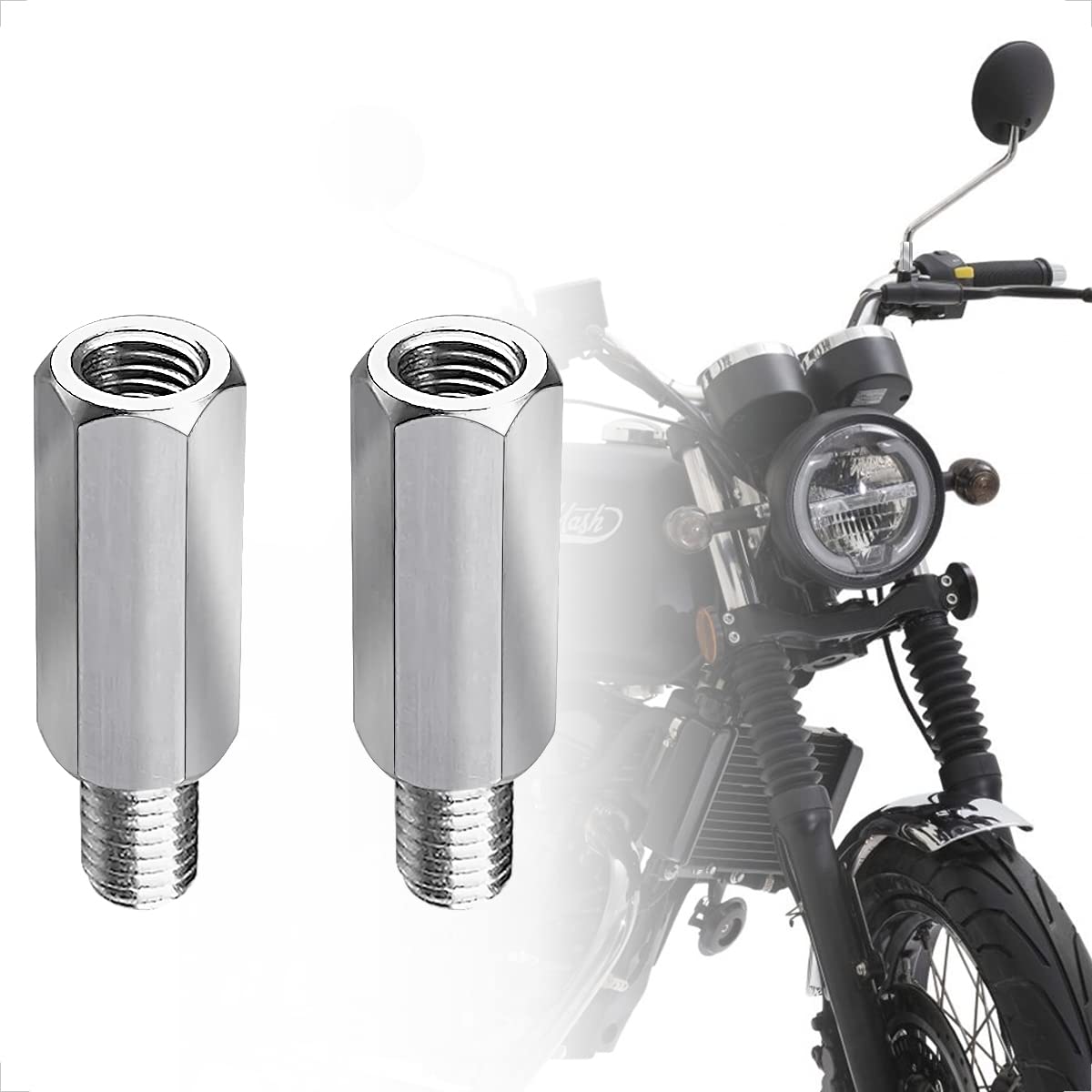 Evermotor Motorrad Spiegel Edelstahl Adapter M10 – 2 Stück E