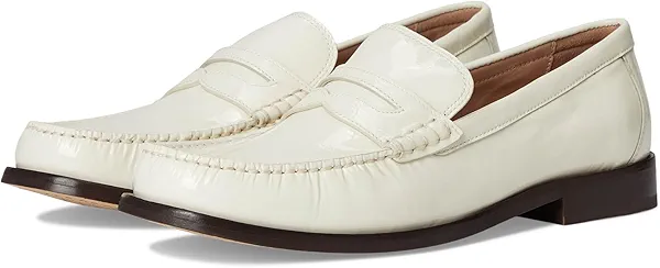 Cole Haan Womens Lana Lux Penny Loafers Remastered Ivory Crinkle Patent 9 Medium