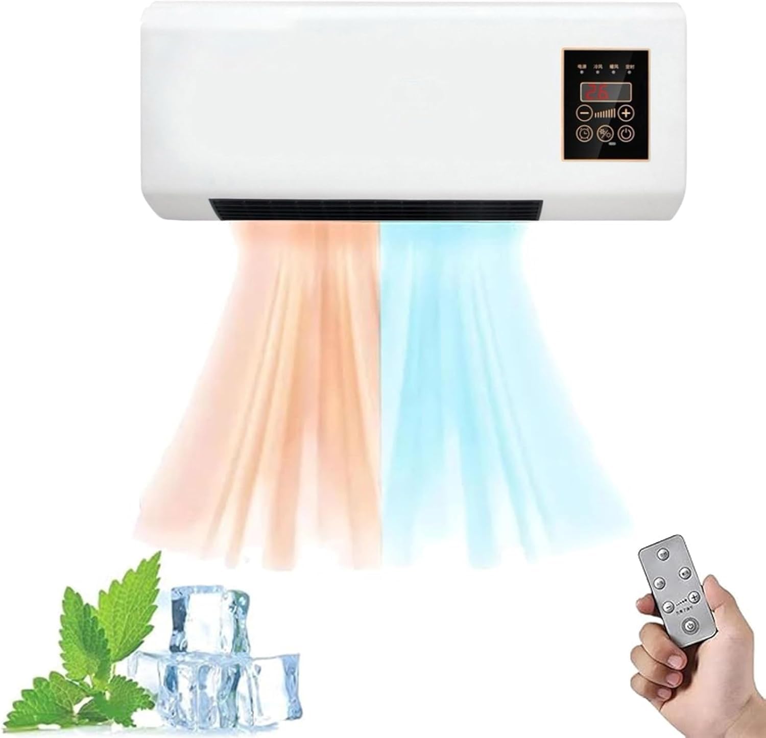 EpiCooler Klimaanlage Tragbar, Kühlung und Heizung, Ganzjähriges Komfort-Accessoire für Zuhause, Modernes Designelement für Luftzirkulation, Ohne Bohren, Platzsparend