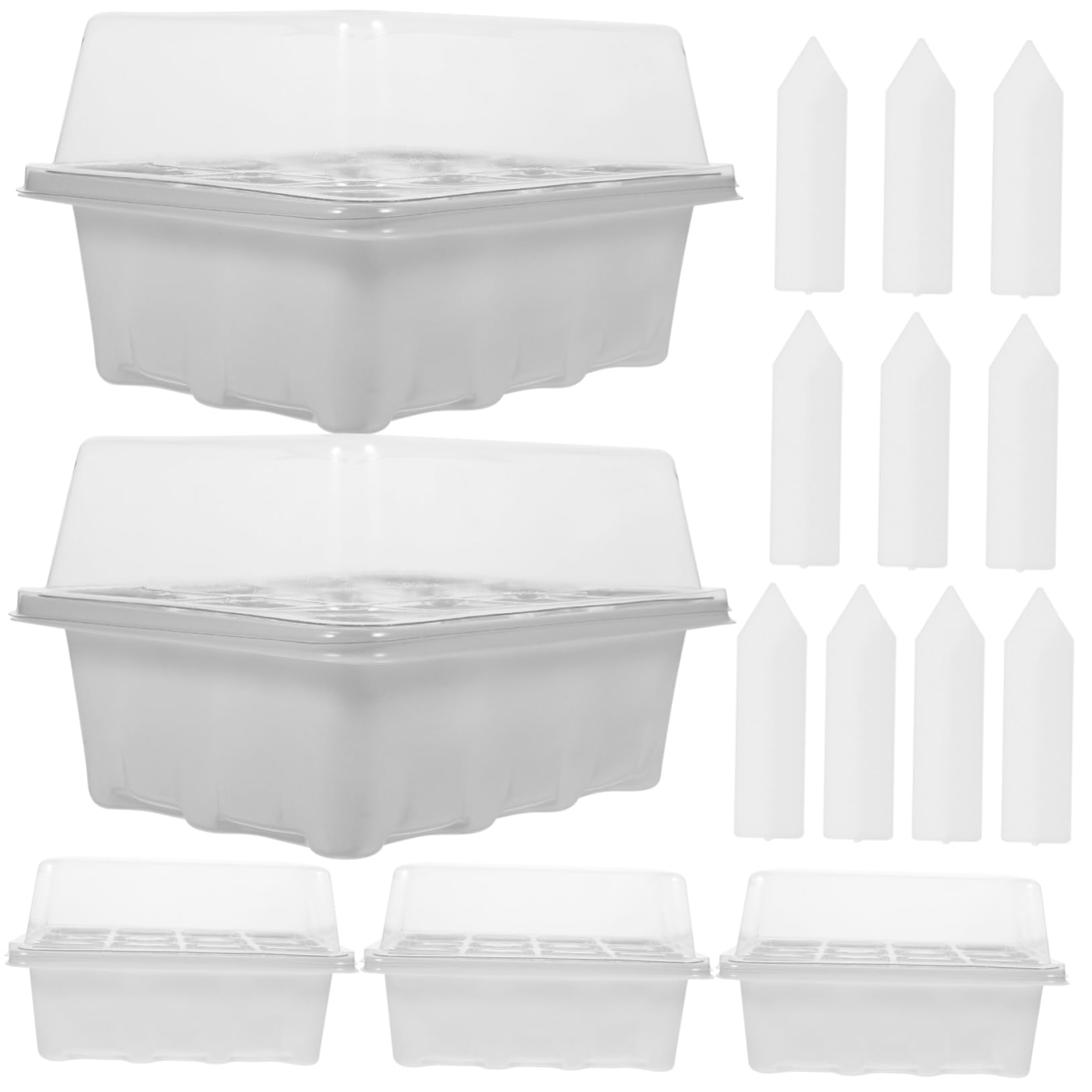 INOOMP 2juegos Bandeja De Germinación con Tapa para Plántulas De Huecos para Cultivar Semillas y Trasplantes Jardines y Huertos Kit Completo con Etiquetas De Plantas