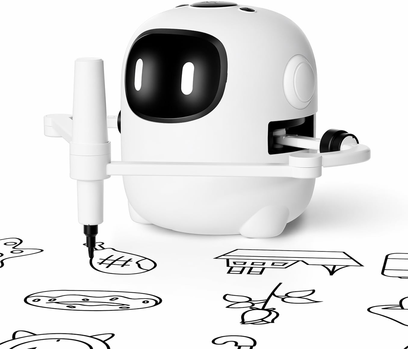 Drawbie Interactive Talking Drawing Robot for Kids | 150 Cards, 6 Themes, 12 Markers, 5 Brushes & Wipe-Clean Board | Screen-Free Montessori STEM Educational Toy | Birthday Gift Boys Girls 3 4 5 6 7 8