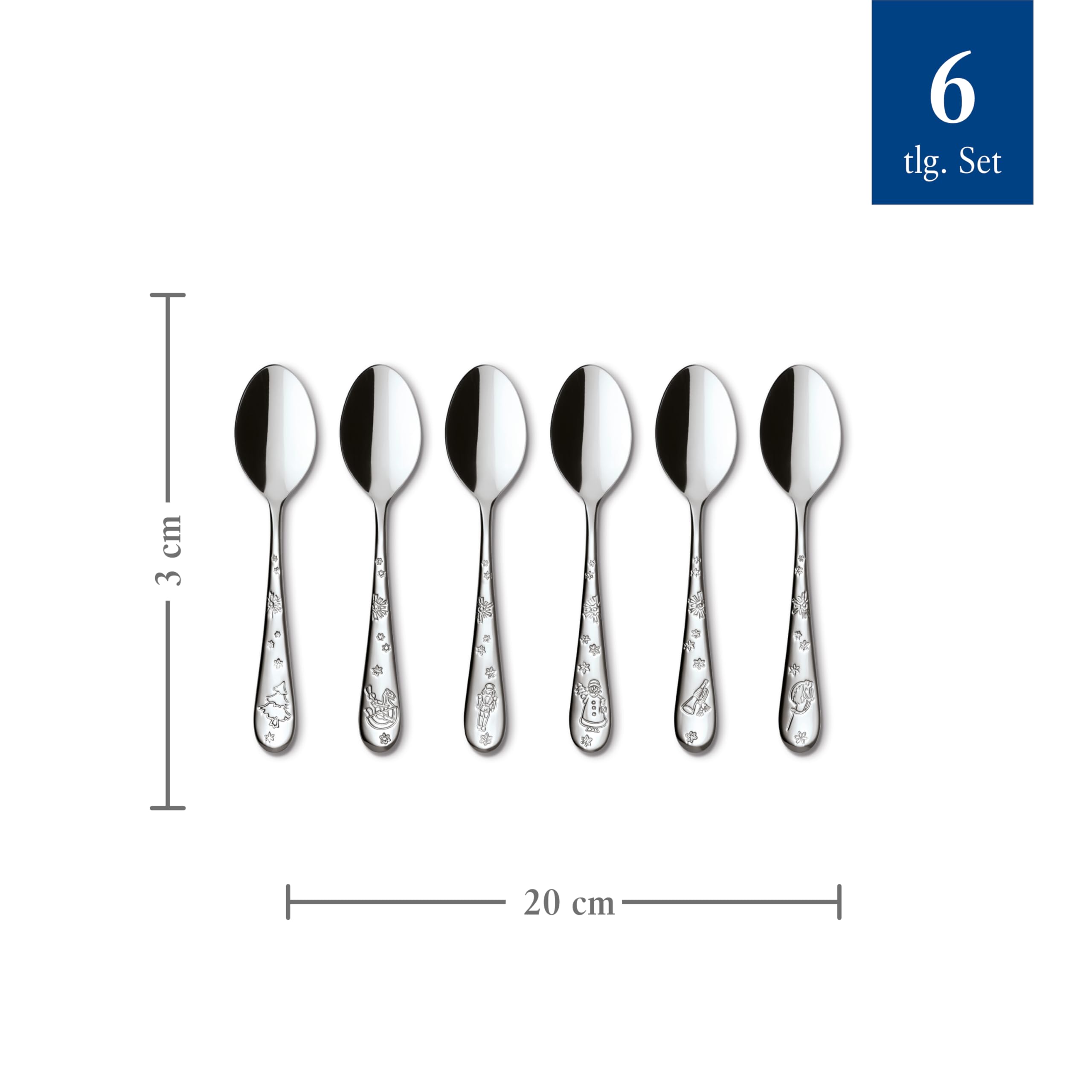 Villeroy & Boch – Toy's Delight set di posate con cucchiaini da caffè per 6 persone, 6 pezzi, lavabile in lavastoviglie, acciaio inox, set di posate, set di cucchiai, set di posate in acciaio inox