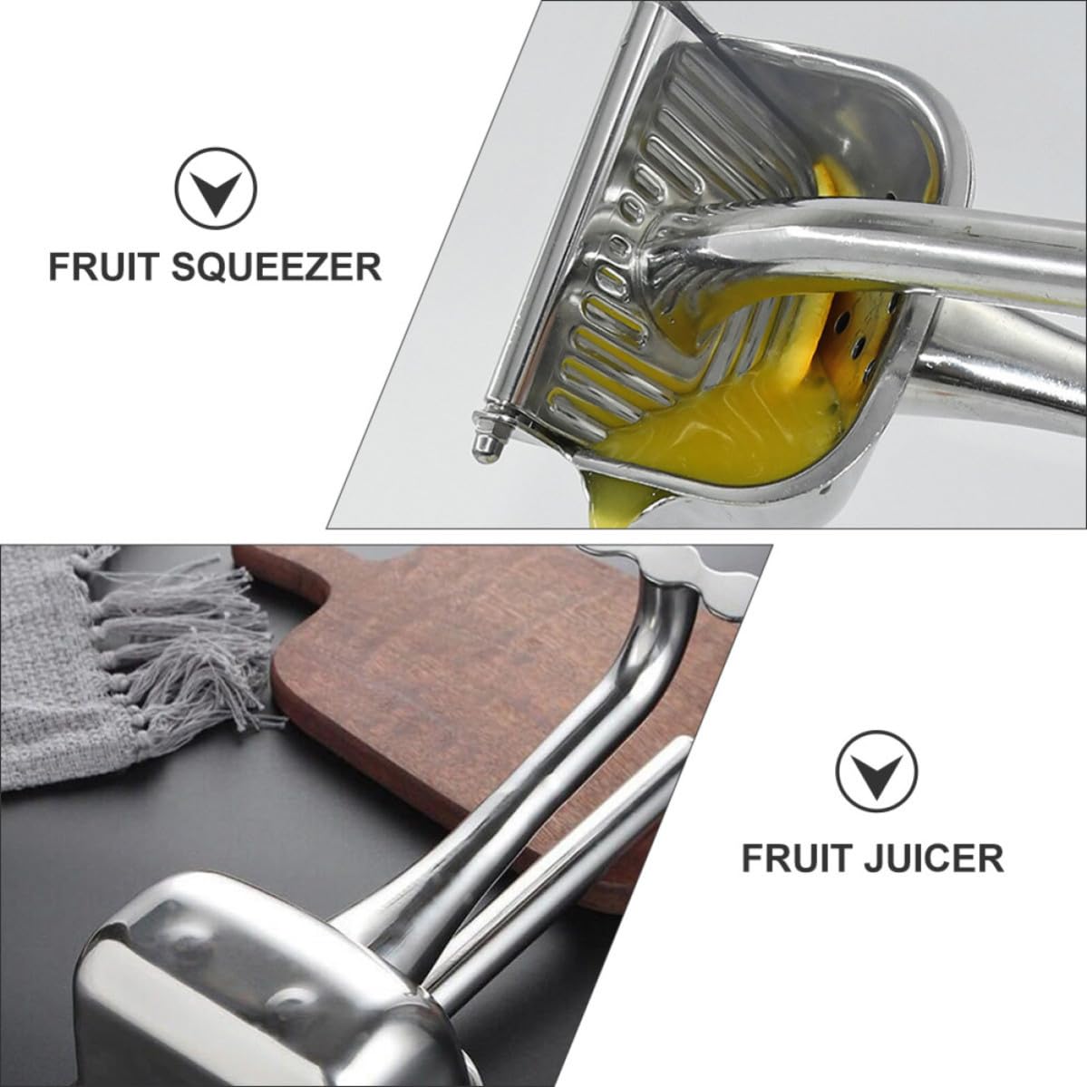 Plata Exprimidor Manual de Acero de Frutas Inoxidable
