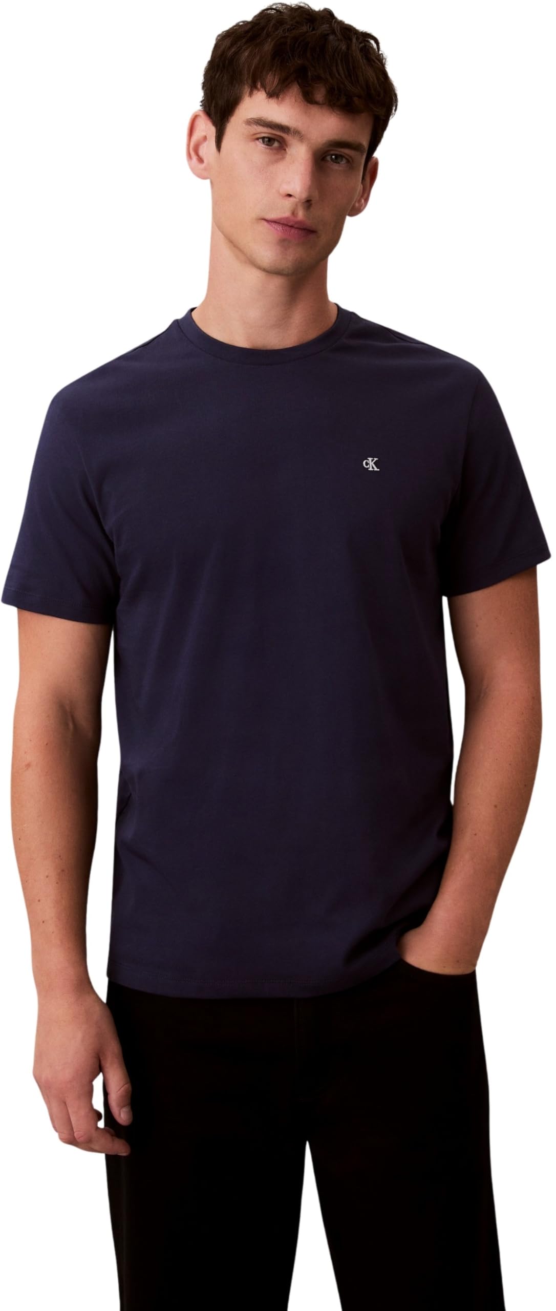 Calvin Klein Men's SS Classic Monogram TEE LV04RD254G Tees, Purple (Maritime Blue), XXL_Plus