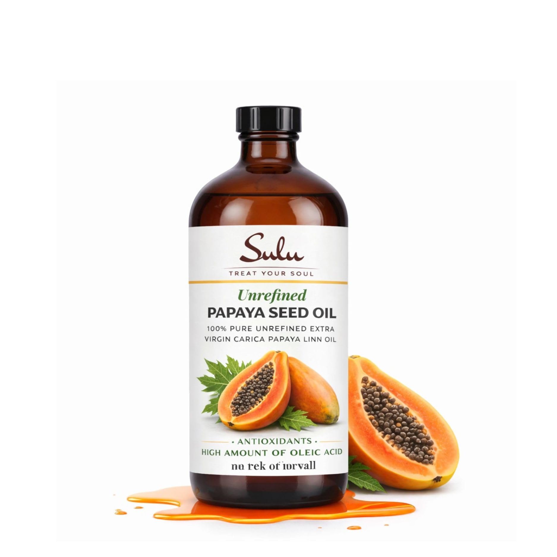 100% Pure Unrefined Cold Pressed Papaya Seed Oil- (8 fl.oz)