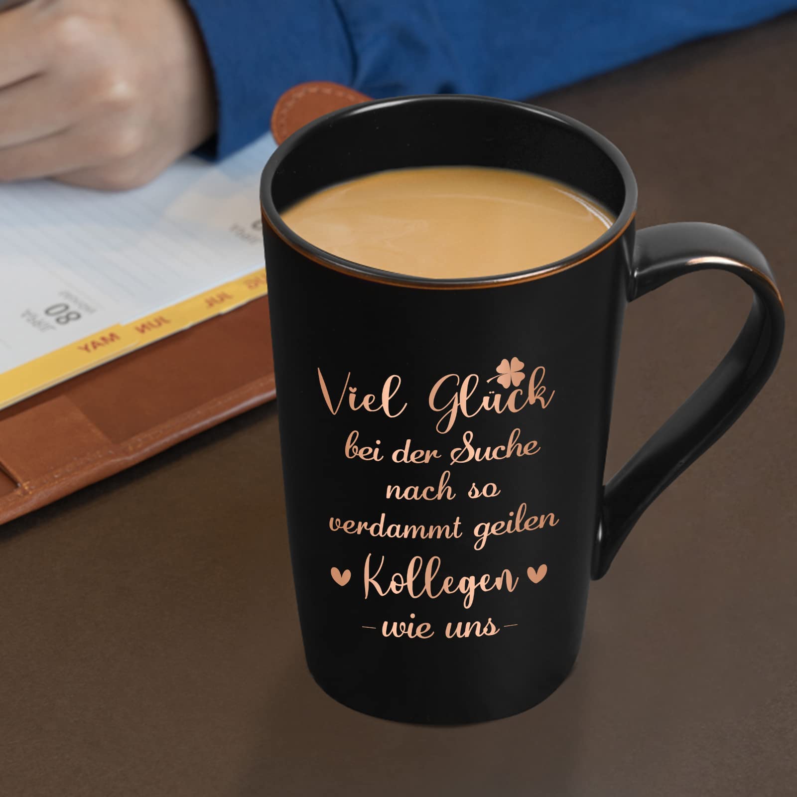 Tazza Umoristica Per Addio Al Lavoro, Collega In Partenza, Con Scritta Divertente "Buona Fortuna Nella Ricerca", 400 Ml - 6