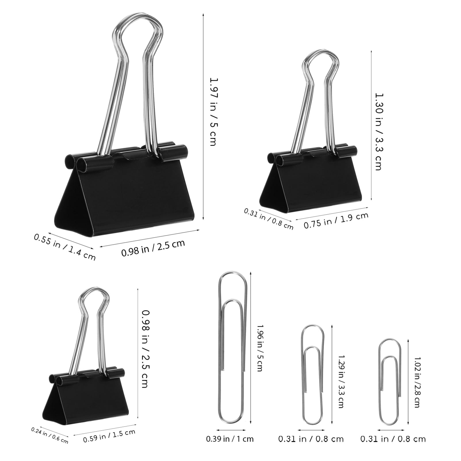 SHINEOFI 4 Scatole graffette multifunzione clip fermacarte clip metallo clip per fogli clip argentate l'ufficio asse cavo Totale cartelline portadocumenti porta graffette clip d'ufficio pp