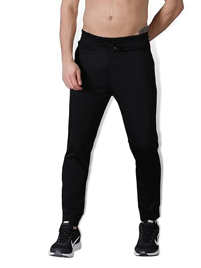 Solid Joggers Gym Pants for Men | Slim Fit Athletic Track Pants | Running Workout Pants with Pockets |Men Track Pants