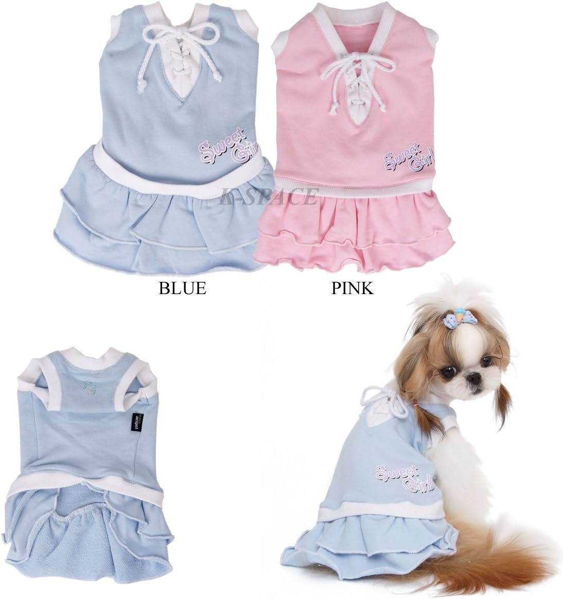 Amazon スウィートガールワンピ S～XL Sweet Girl Dress【PUPPYANGEL パピーエンジェル】犬 XL ブルー