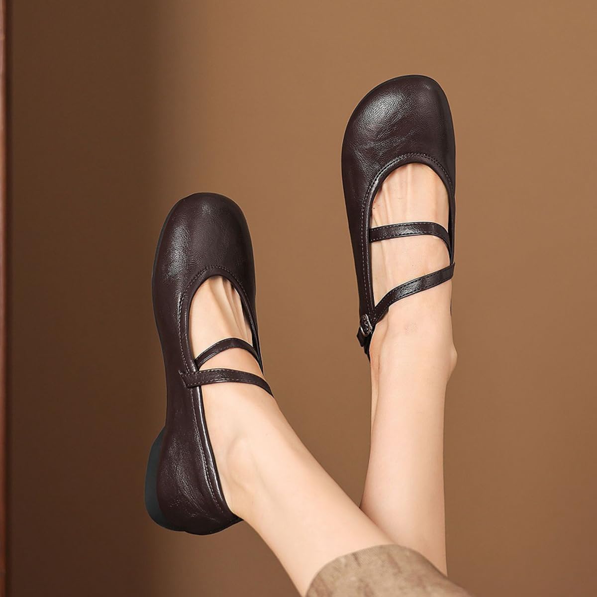 Ballerine Mary Jane Donna Doppia Cinturino Punta