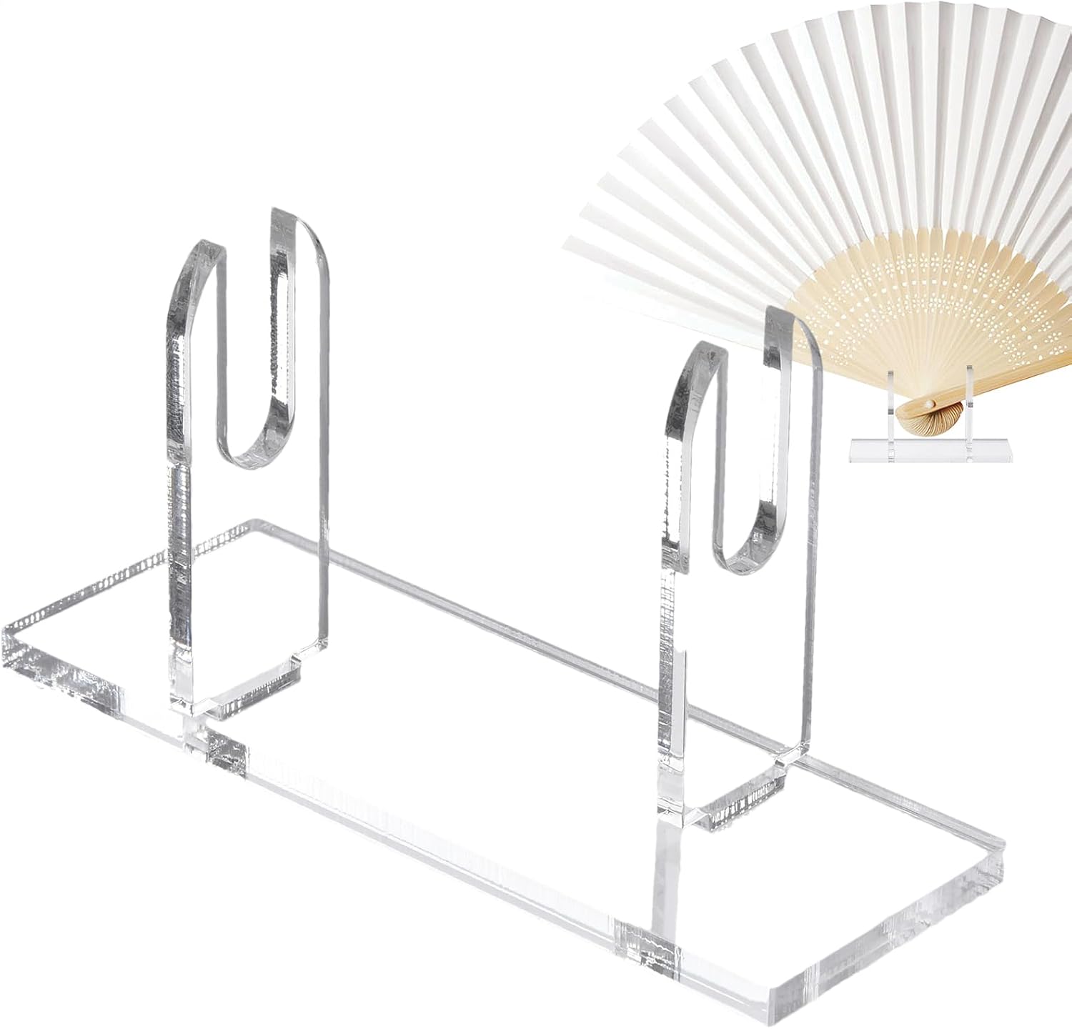 Acrylic Stand - Folding Hand Holder, Display Rack Organizer, Stage Performance Props | Clear Staggered Groove Structure, Portable Presentation Tool For Exhibition Home Store Display