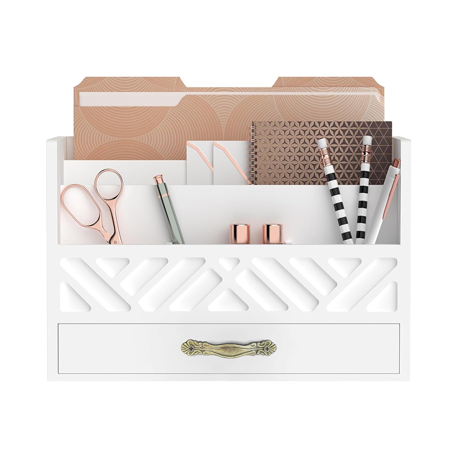 Kalttoy Sturdy Wood Desk Organizers with Drawer Portable for Neat Arrangement of Files Letter and Home Accessories Wood Desk Organizers