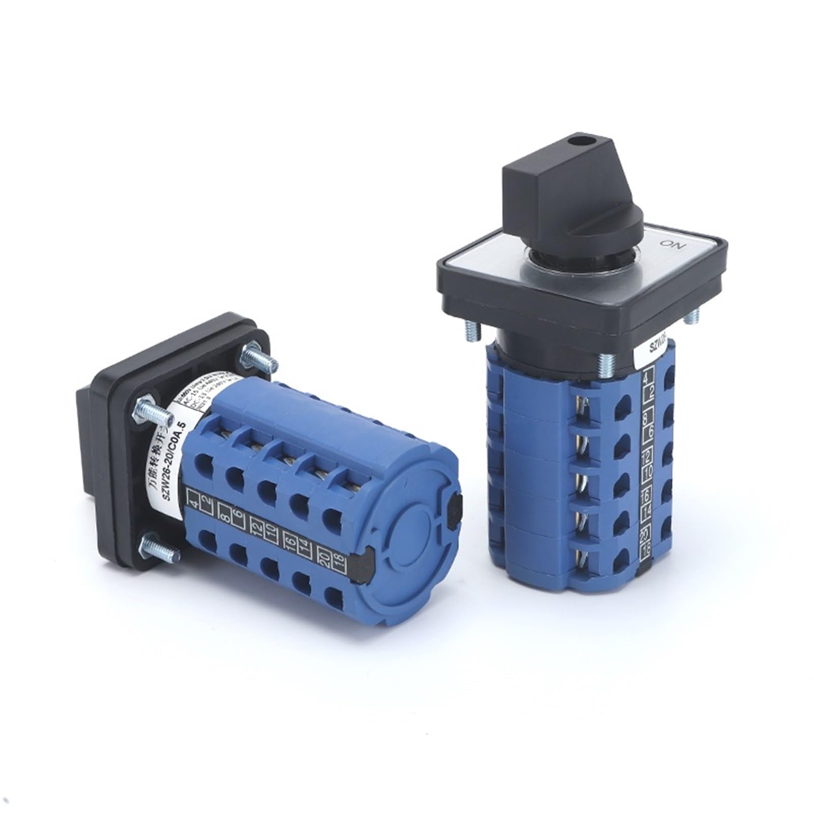 SZW26/LW26-20 - Interruptor giratorio de cambio de leva de selección de control de 5 polos, 20 A, 660 V, 64 x 64 mm, 48 x 48 mm, 1 unidad (0-9.5 64 x 64 mm)