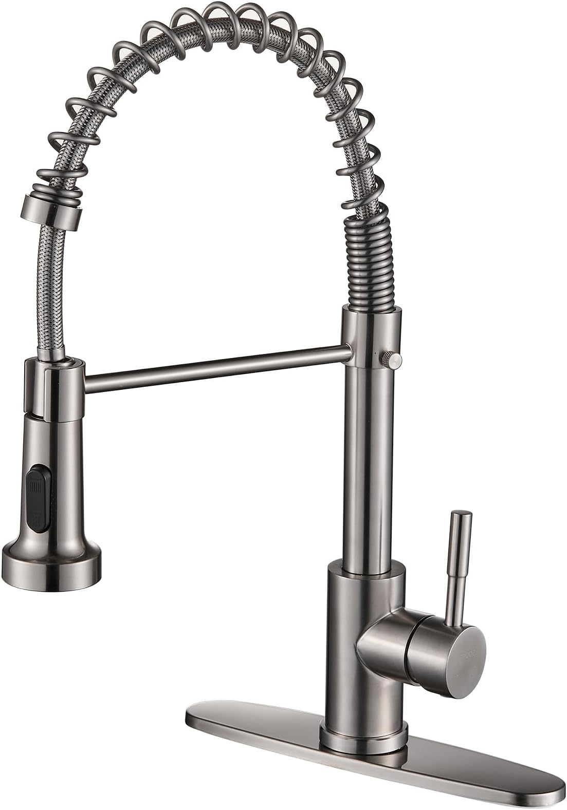 Cobbe Kitchen Faucets, Brushed Nickel Commercial Kitchen Faucet with Pull Down Sprayer, Stainless Steel Kitchen Sink Faucets for 1 or 3 Hole, Single Handle Faucet for Sink Farmhouse Rv