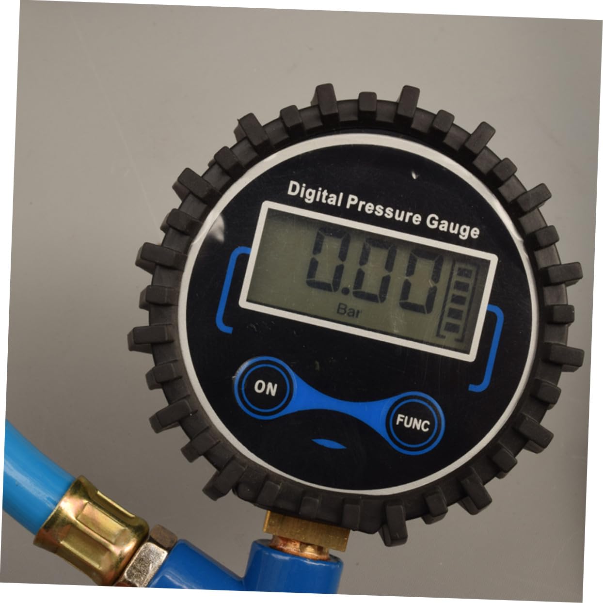 Mikinona Digitales Robustes Reifendruckmessgerät mit Metallchuck Einhändige Bedienung Batteriefrei für Auto Suv Motorrad Fahrrad Genaue Druckanzeige Langlebig Blau