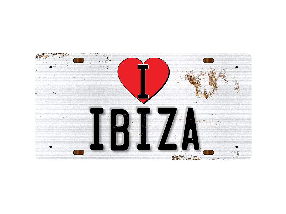 McMug - I Love Ibiza - Metal Sign, Decorative Sign, 200mm x 100mm